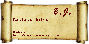 Bablena Júlia névjegykártya