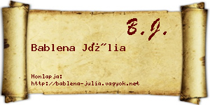 Bablena Júlia névjegykártya
