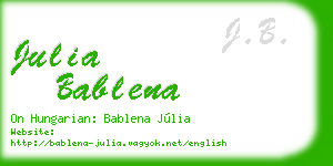 julia bablena business card